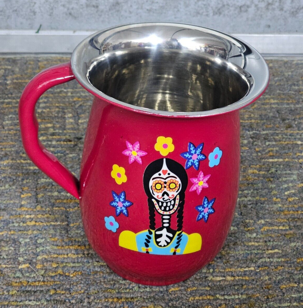 New Disney Parks 7" Tin Pitcher Day of the Dead Rare
